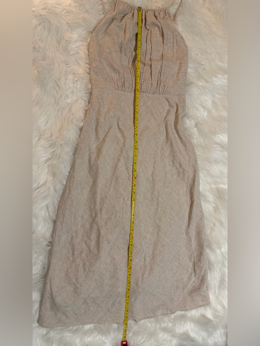 Banana Republic Linen Blend Beige Midi Dress Size 0 NWOT - Picture 13 of 15
